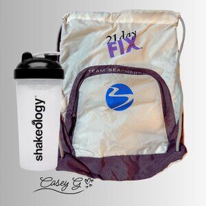 NEW**Team Beachbody 21 Day Fix Drawstring Backpack & Shaker Bottle